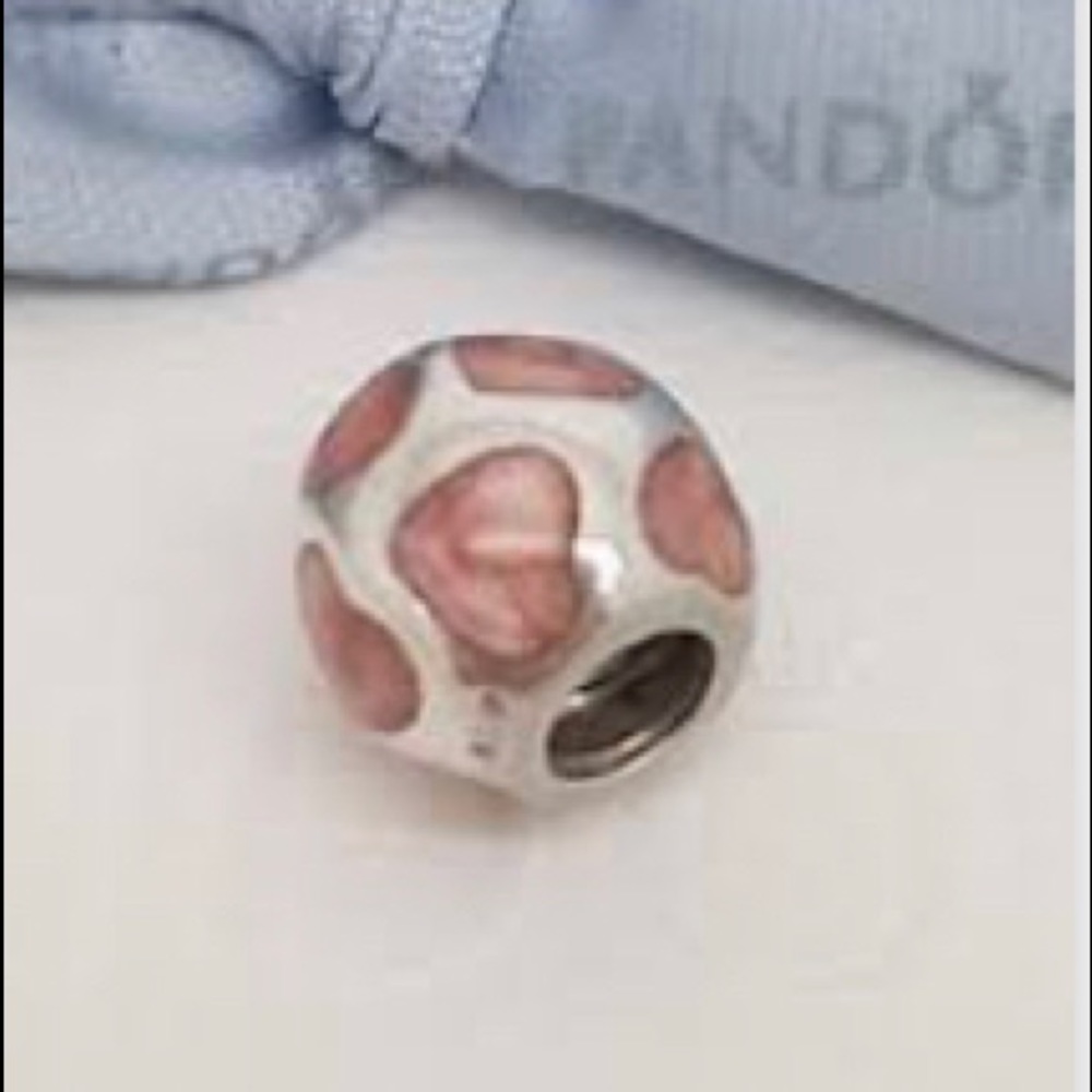Pandora Love You Pink Enamel Heart Charm